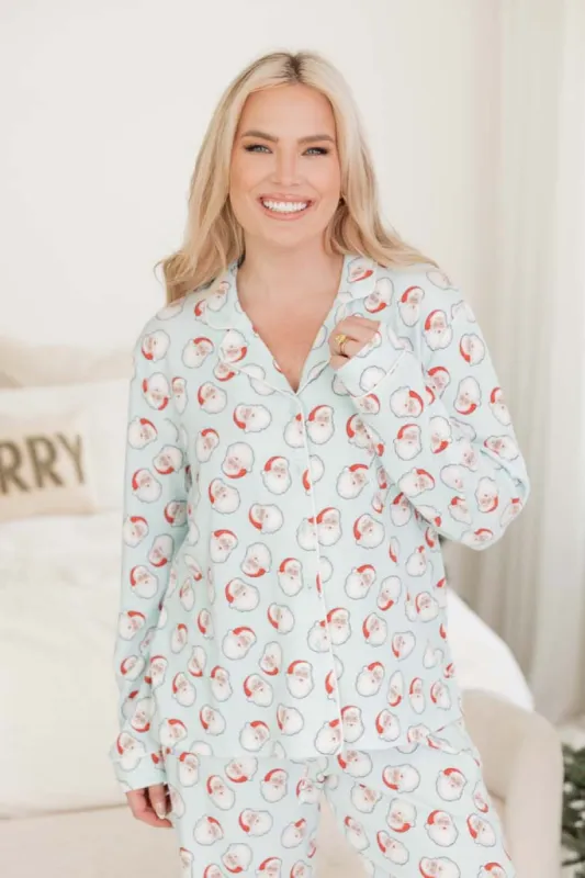 Believe In The Magic Santa Print Pajama Top FINAL SALE sold by Pink Lily