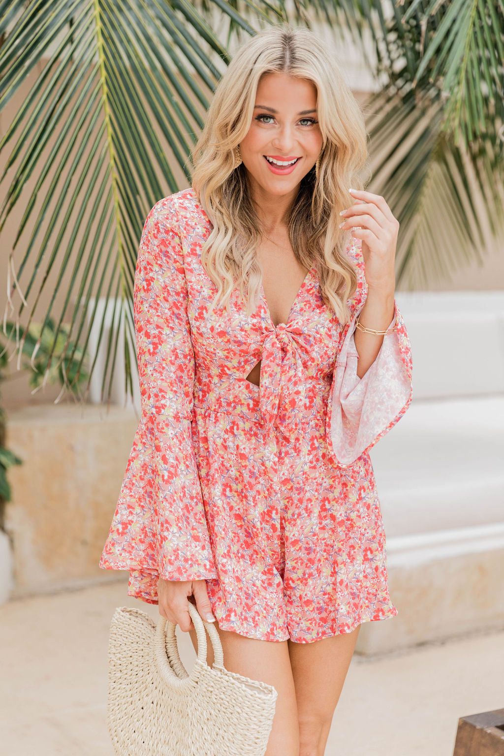 A Loving Heart Coral Floral Romper FINAL SALE sold by Pink Lily product image thumbnail 2