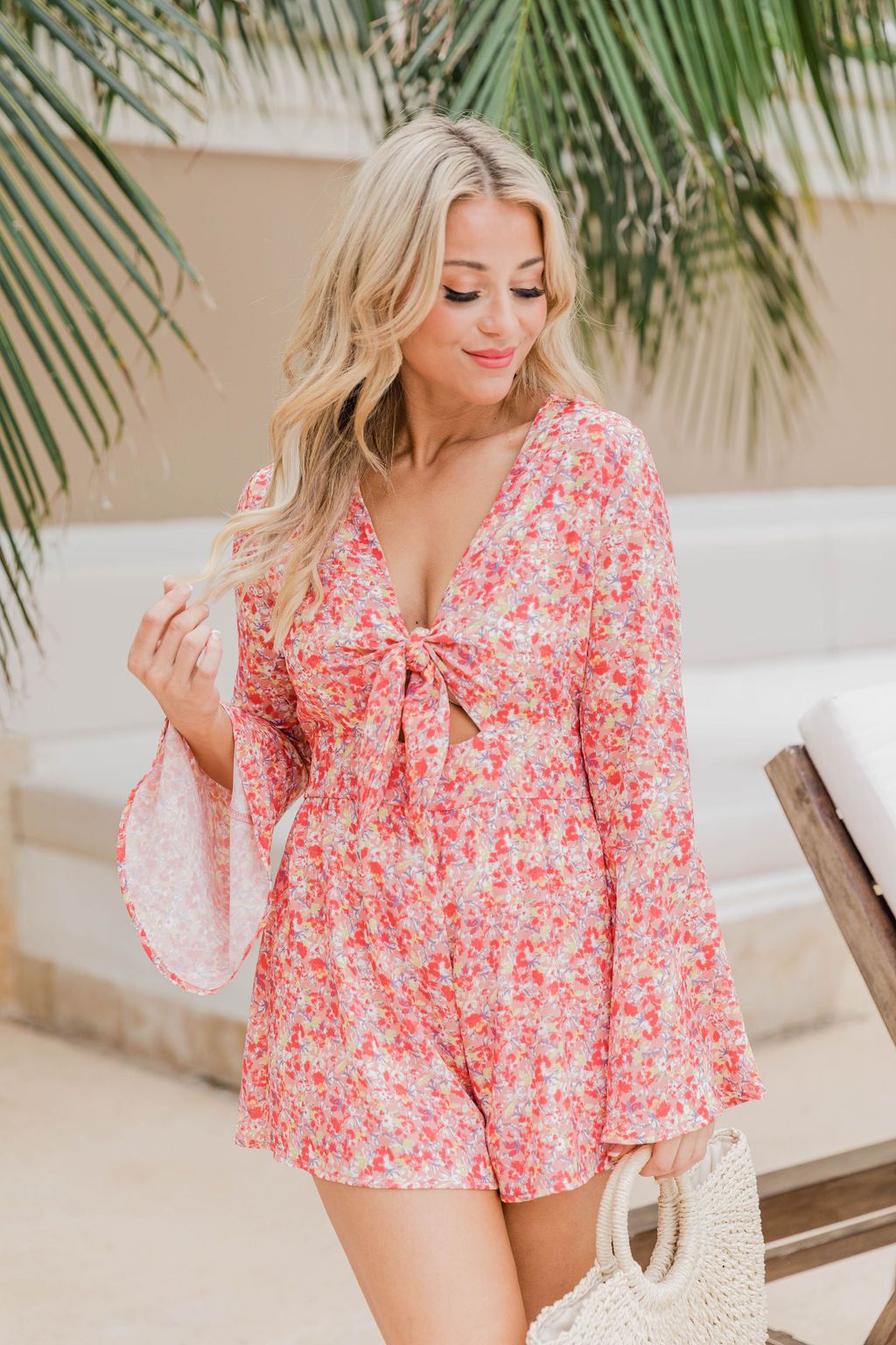 A Loving Heart Coral Floral Romper FINAL SALE sold by Pink Lily product image thumbnail 3
