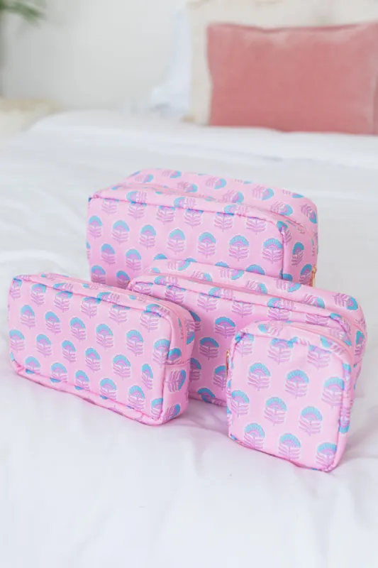 Azalea Gardens 4 Piece Cosmetic Bags Set FINAL SALE sold by Pink Lily