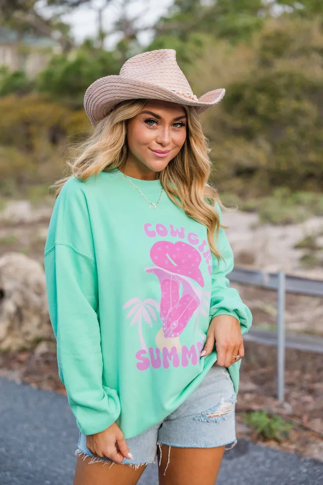 Cowgirl Summer Lime Oversized Graphic Sweatshirt sold by Pink Lily
