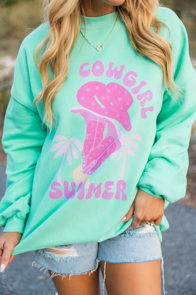 Cowgirl Summer Lime Oversized Graphic Sweatshirt sold by Pink Lily product image thumbnail 2