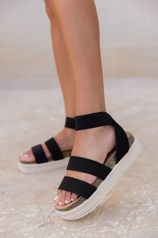 Carlie Black Platform Sandal FINAL SALE sold by Pink Lily