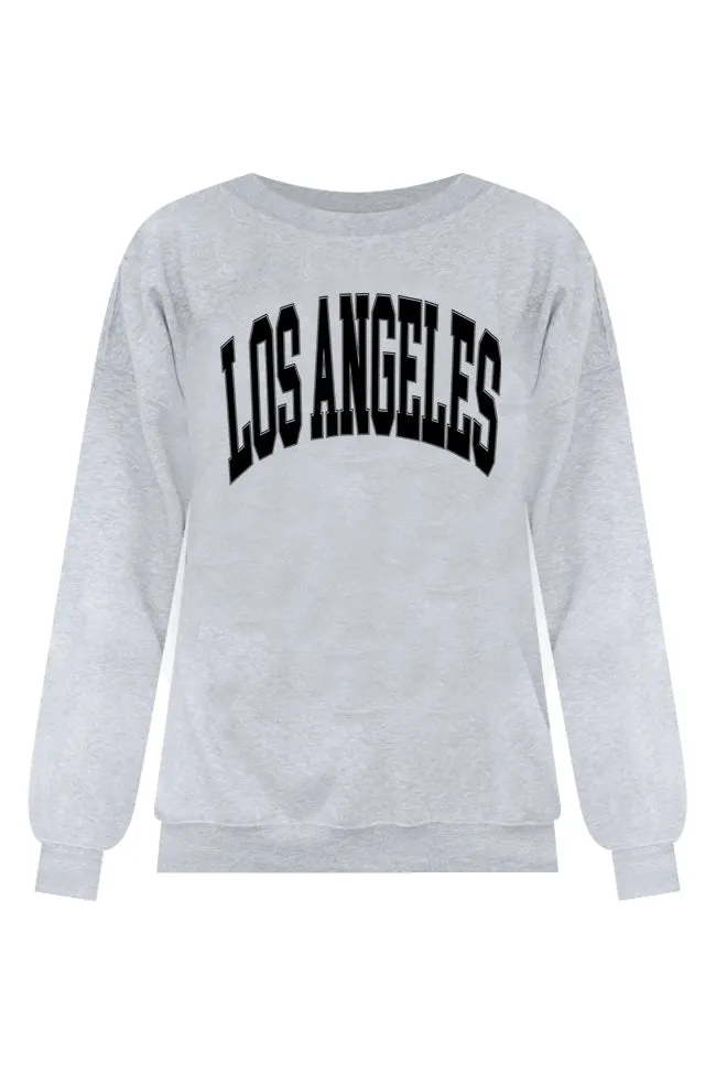 Los Angeles Light Grey Graphic Sweatshirt sold by Pink Lily product image thumbnail 5