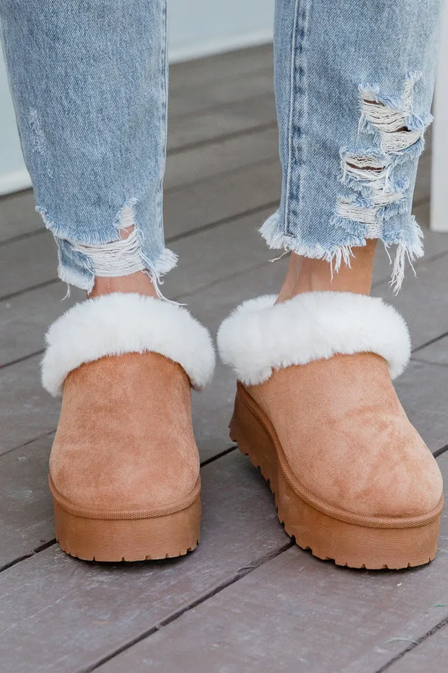 Rowe Tan Platform Fuzzy Slipper sold by Pink Lily product image thumbnail 4