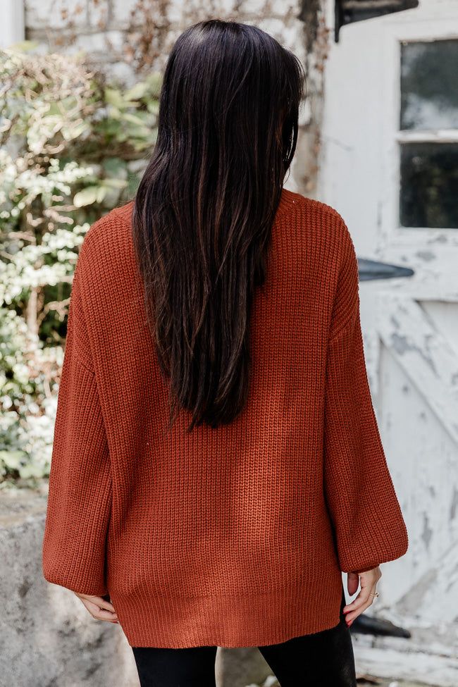 Fill Your Cup Rust Notched Neck Sweater FINAL SALE sold by Pink Lily product image thumbnail 4