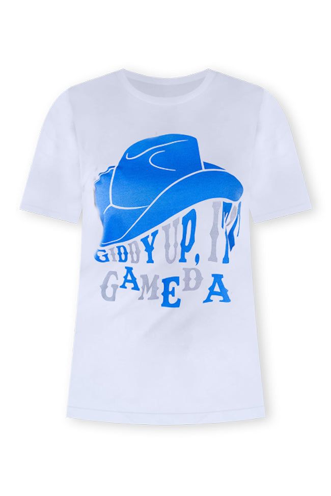 Giddy up its Gameday Blue White Graphic Tee sold by Pink Lily product image thumbnail 5