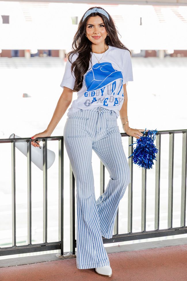 Giddy up its Gameday Blue White Graphic Tee sold by Pink Lily product image thumbnail 4