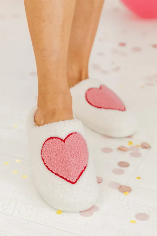 Red, Pink, And White Heart Slippers FINAL SALE sold by Pink Lily