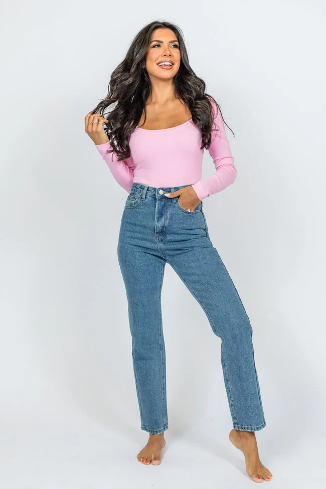 Megan Medium Wash Straight Leg Mom Jeans sold by Pink Lily product image thumbnail 2