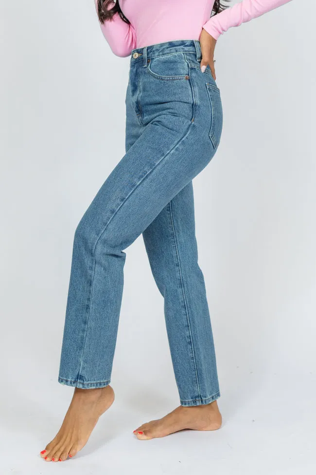Megan Medium Wash Straight Leg Mom Jeans sold by Pink Lily product image thumbnail 4