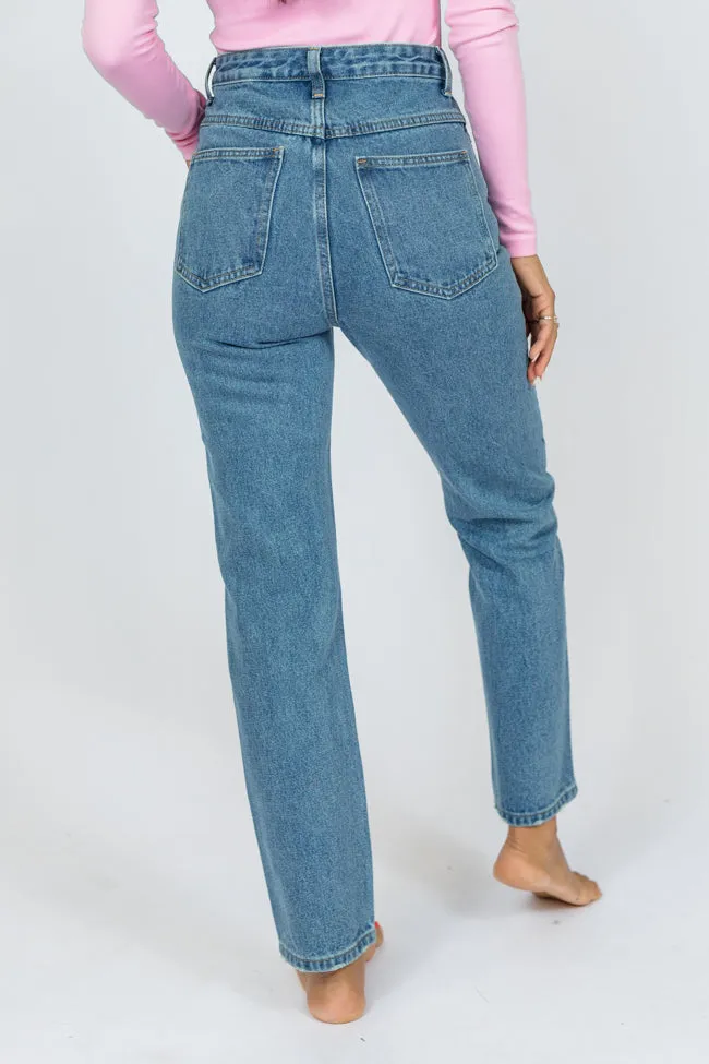 Megan Medium Wash Straight Leg Mom Jeans sold by Pink Lily product image thumbnail 5