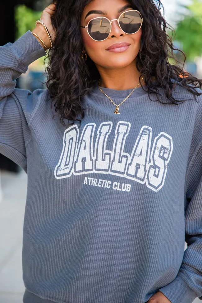 Dallas Athletic Club Charcoal Corded Graphic Sweatshirt sold by Pink Lily product image thumbnail 3