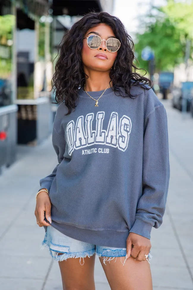 Dallas Athletic Club Charcoal Corded Graphic Sweatshirt sold by Pink Lily product image thumbnail 4
