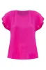 Don't You Worry Hot Pink Gauze Flutter Sleeve Blouse FINAL SALE sold by Pink Lily
