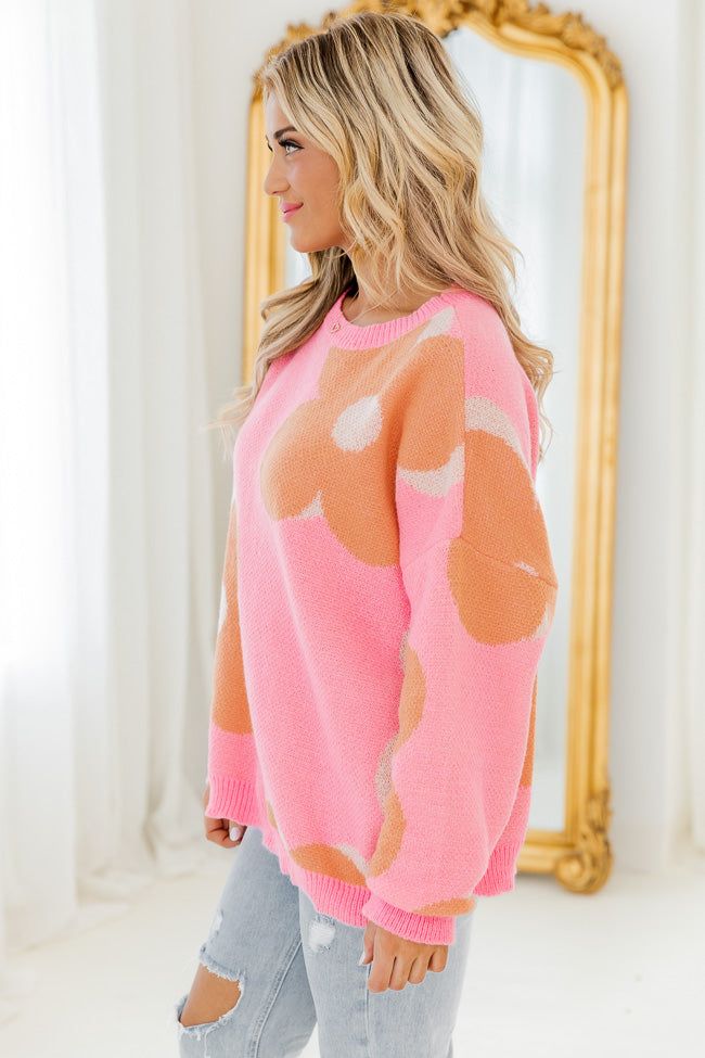 Love Is Blossoming Pink And Orange Flower Sweater sold by Pink Lily product image thumbnail 3