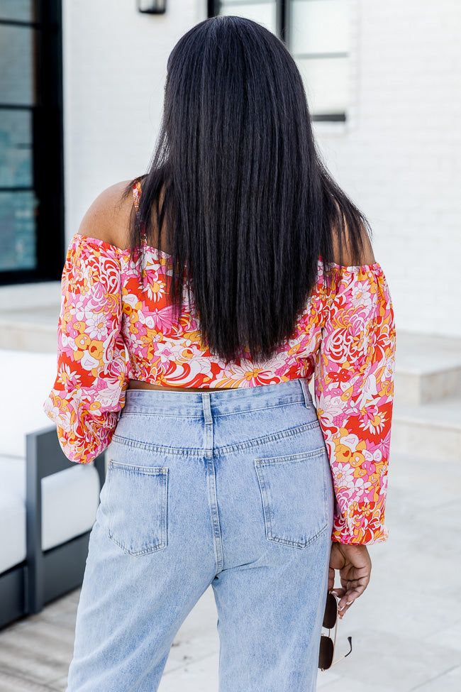 Never Speechless Red Off The Shoulder Printed Wrap Blouse sold by Pink Lily product image thumbnail 8