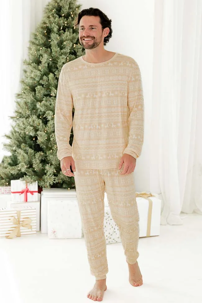 Snowy Days Men Beige and Ivory Fair Isle Pajama Pant FINAL SALE sold by Pink Lily product image thumbnail 2