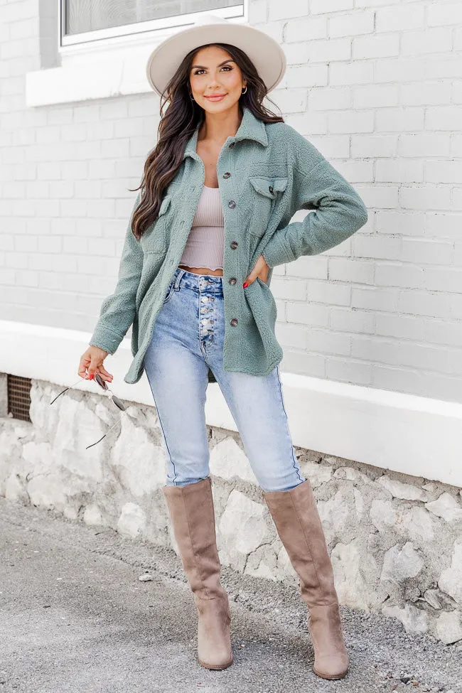 Wonderful Soul Olive Sherpa Shacket sold by Pink Lily product image thumbnail 2