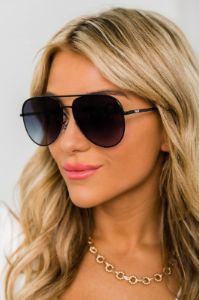 Time To Go Black Aviator Sunglasses sold by Pink Lily