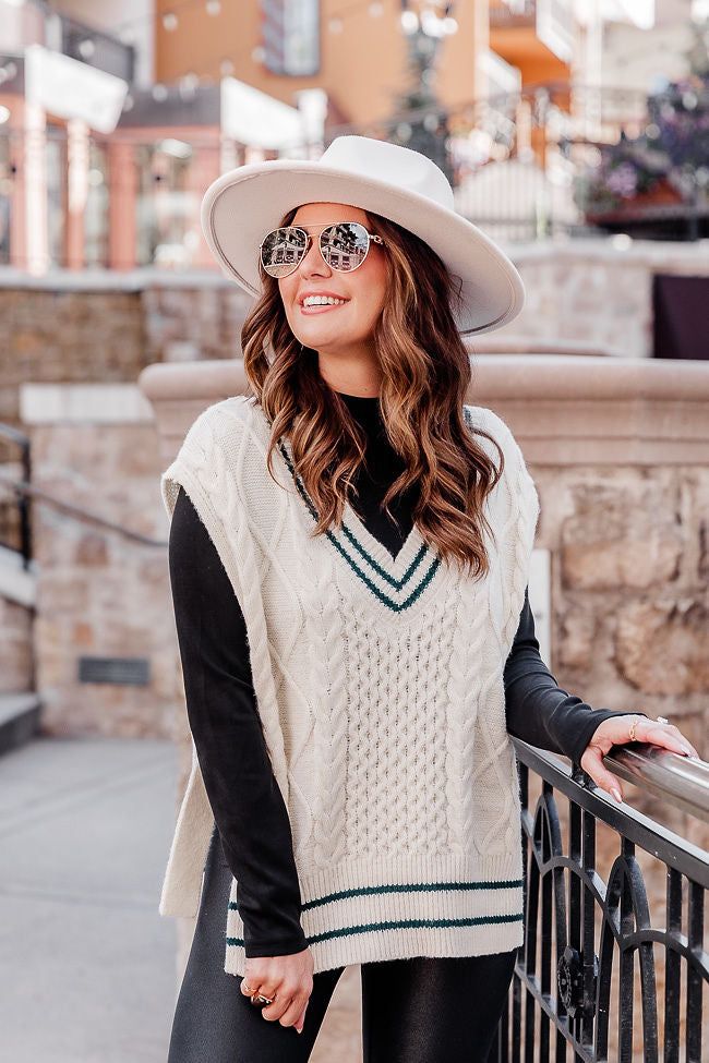 Arrabelle Ivory Cable Knit Sweater Vest Amber Massey X Pink Lily sold by Pink Lily product image thumbnail 3