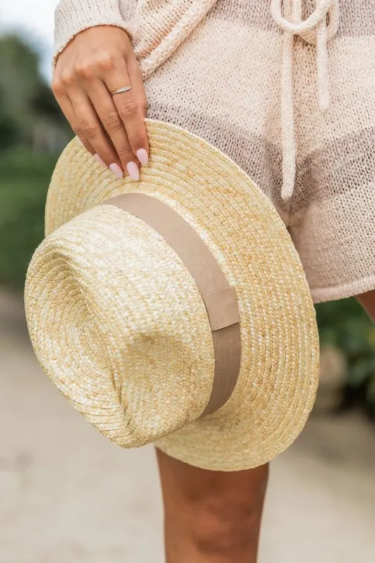 Rays Of Light Brown Band Panama Straw Hat FINAL SALE sold by Pink Lily