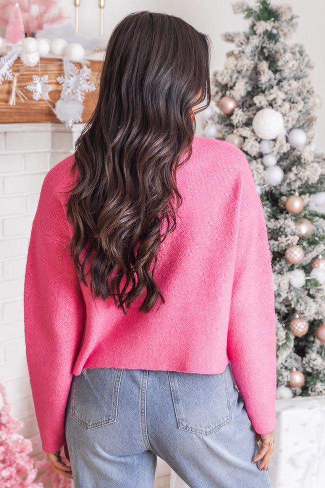 Walking In The Snow Pink Mock Neck Sweater FINAL SALE sold by Pink Lily product image thumbnail 4