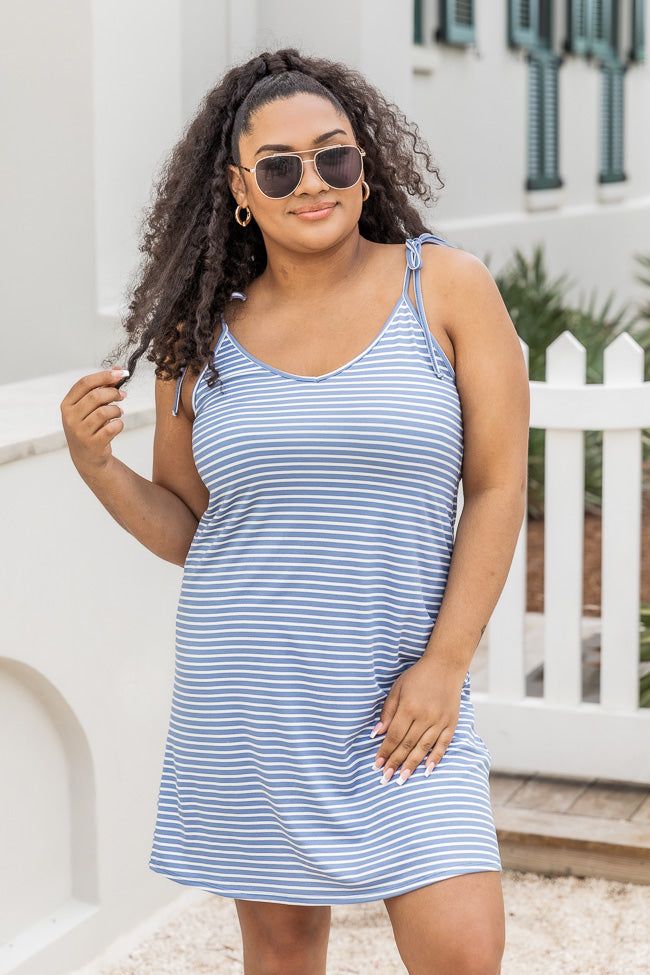 Opposite Direction Blue Stripe Knit Dress FINAL SALE sold by Pink Lily product image thumbnail 6