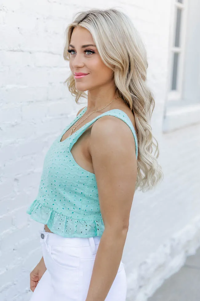 TTYL Mint Eyelet Tie Back Tank FINAL SALE sold by Pink Lily product image thumbnail 3