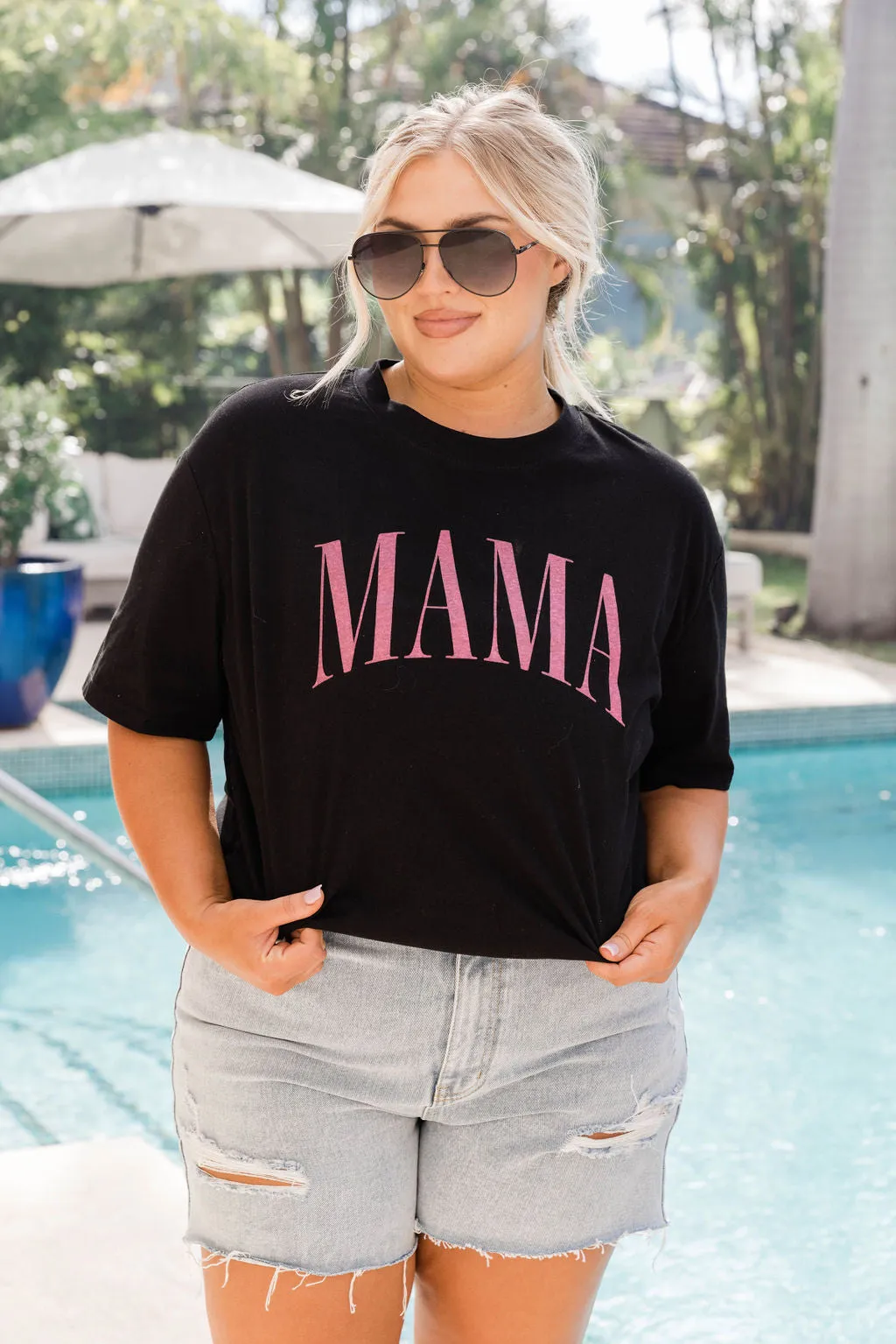 Mama Vintage Black Oversized Graphic Tee sold by Pink Lily product image thumbnail 4