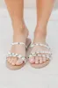 Desmond White Stud Detail Sandals FINAL SALE sold by Pink Lily