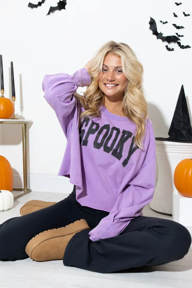 Spooky Block Hyfve Lavender Long Sleeve Crop Tee sold by Pink Lily