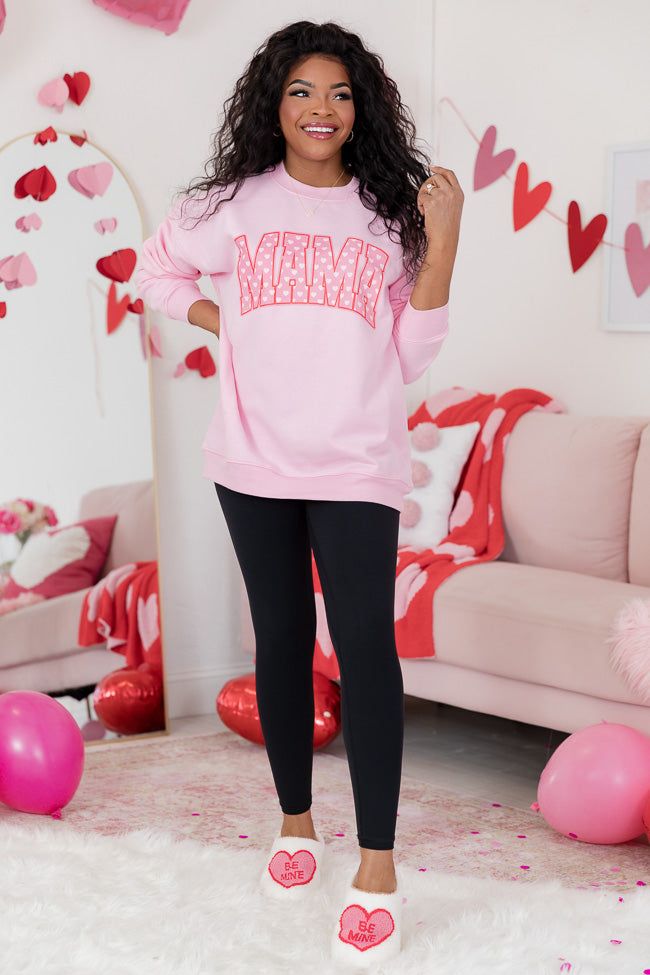 Mama Block Heart Light Pink Oversized Graphic Sweatshirt sold by Pink Lily product image thumbnail 4