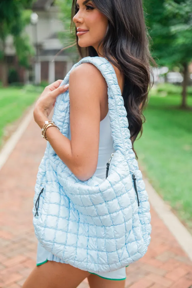 Light Blue Quilted Carry-All Bag FINAL SALE sold by Pink Lily