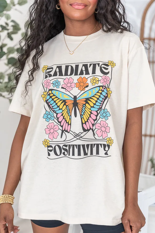 Radiate Positive Ivory Oversized Graphic Tee sold by Pink Lily product image thumbnail 3