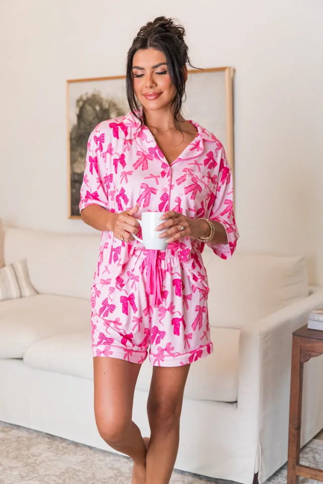 Good To Get Away In Put A Bow On It Bamboo Pajama Top sold by Pink Lily product image thumbnail 2