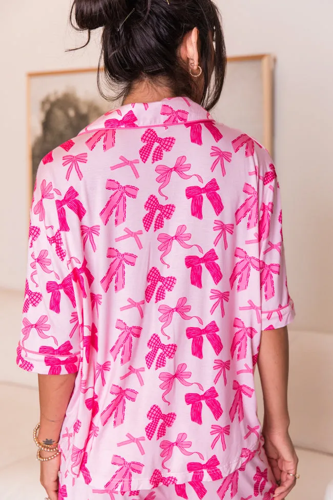 Good To Get Away In Put A Bow On It Bamboo Pajama Top sold by Pink Lily product image thumbnail 5