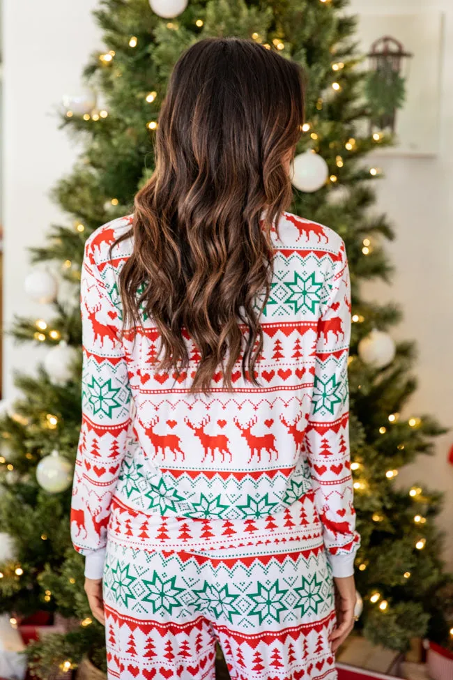 Santa Tell Me Red And Ivory Christmas Print Pajama Top FINAL SALE sold by Pink Lily product image thumbnail 3