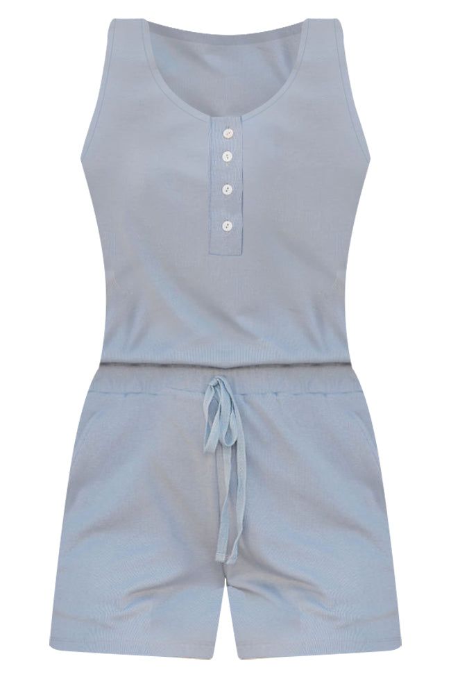 Sky Is The Limit Light Blue Knit Romper FINAL SALE sold by Pink Lily product image thumbnail 9