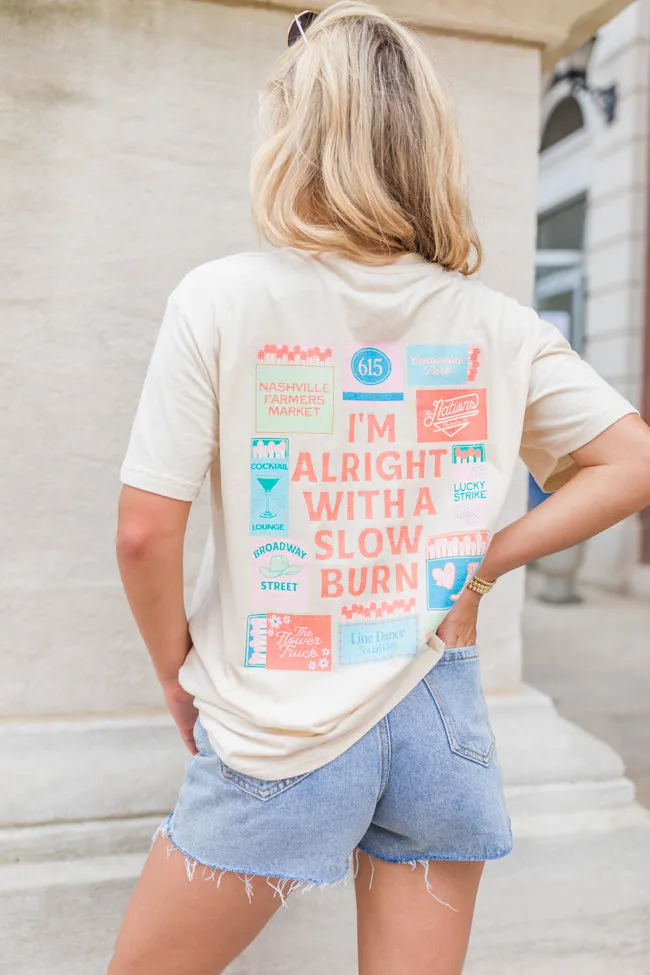 Slow Burn Ivory Overszied Graphic Tee sold by Pink Lily