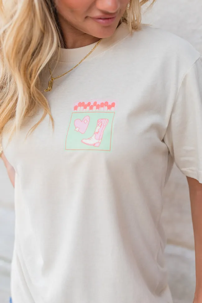 Slow Burn Ivory Overszied Graphic Tee sold by Pink Lily product image thumbnail 4