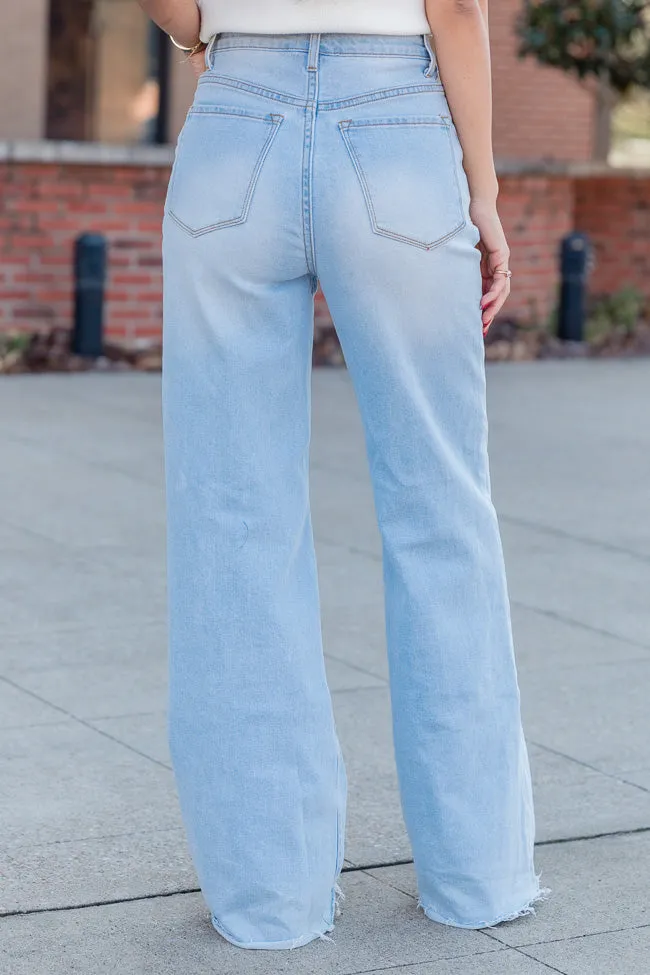 Caroline Light Wash Wide Leg Jeans FINAL SALE sold by Pink Lily product image thumbnail 4