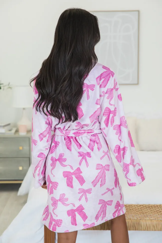 Put A Bow On It Rise And Shine Fleece Robe sold by Pink Lily product image thumbnail 5