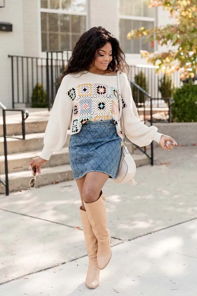 Greatest Way Quilted Chambray Mini Skirt FINAL SALE sold by Pink Lily product image thumbnail 2