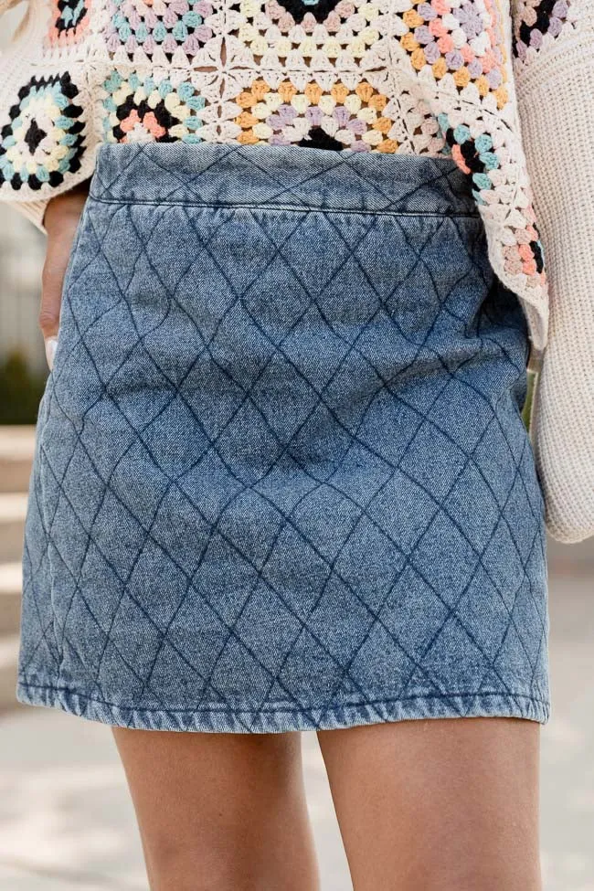 Greatest Way Quilted Chambray Mini Skirt FINAL SALE sold by Pink Lily