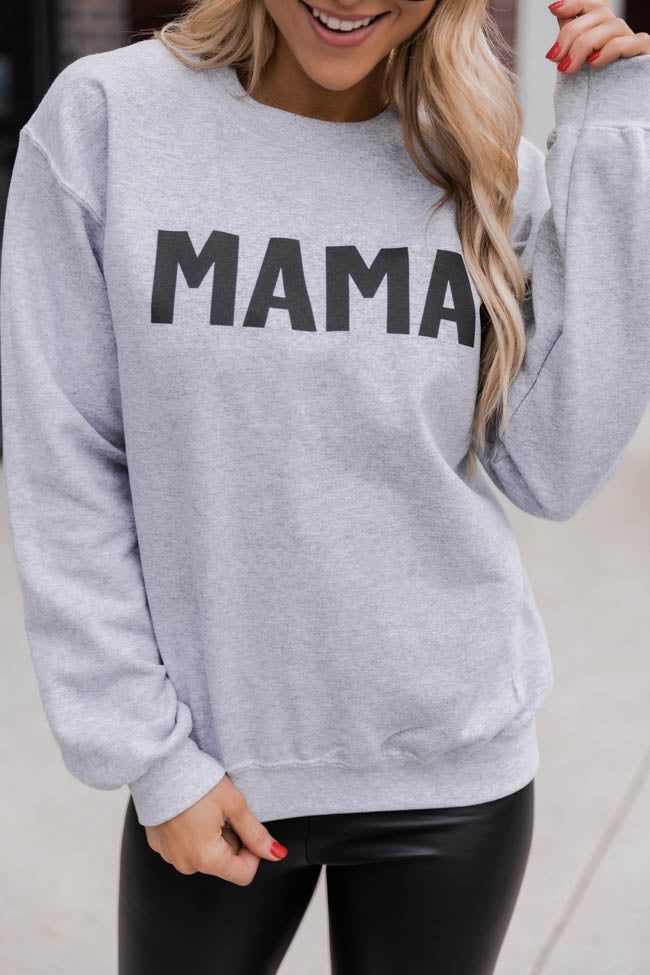 Mama Block Grey Graphic Sweatshirt sold by Pink Lily product image thumbnail 3