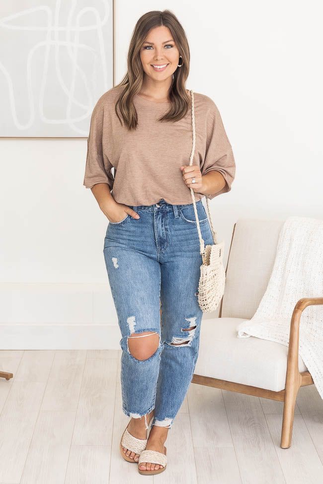 Casual Saturday Tan T-Shirt Bodysuit FINAL SALE sold by Pink Lily product image thumbnail 5