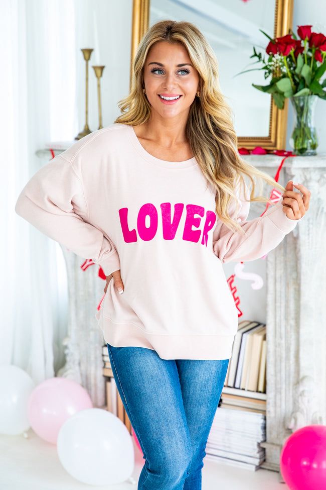 Lover Pale Pink Graphic Sweatshirt sold by Pink Lily product image thumbnail 2