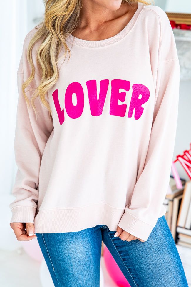 Lover Pale Pink Graphic Sweatshirt sold by Pink Lily product image thumbnail 4