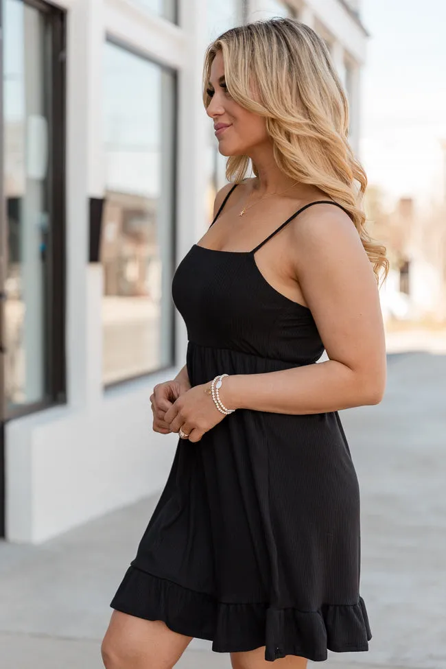 Simple Moments Black Knit Dress With Ruffle Hem FINAL SALE sold by Pink Lily product image thumbnail 3